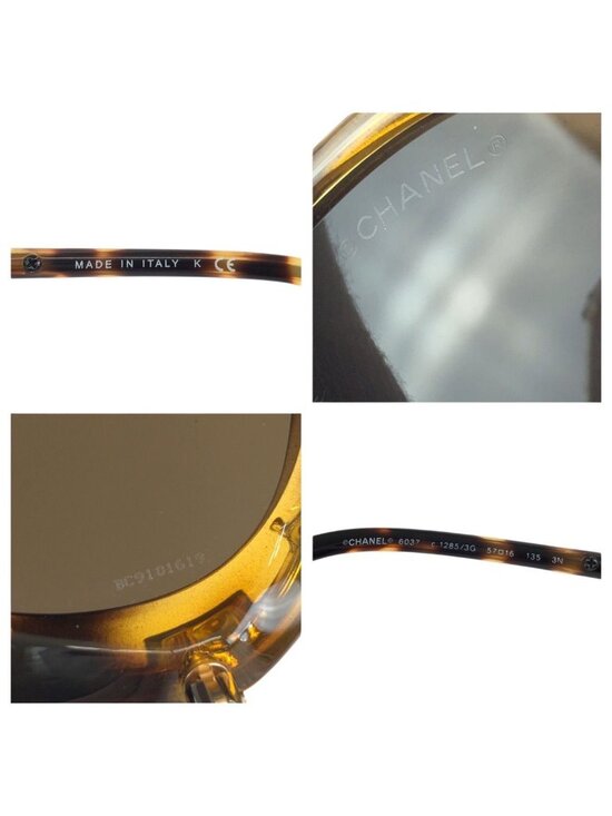 Chanel CC Logo Brown Gold Acetate Metal Sunglasses Eyewear main image 5